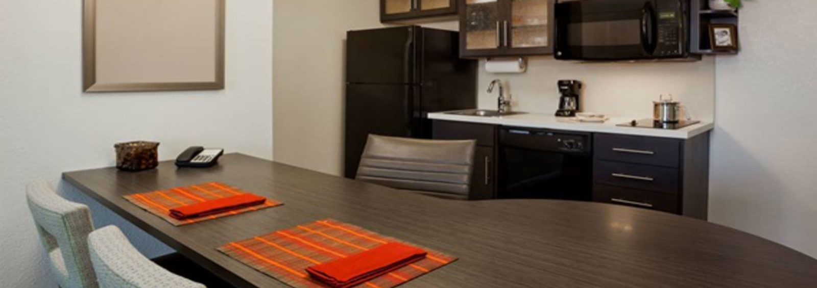 One bedroom studio suite with a full kitchen